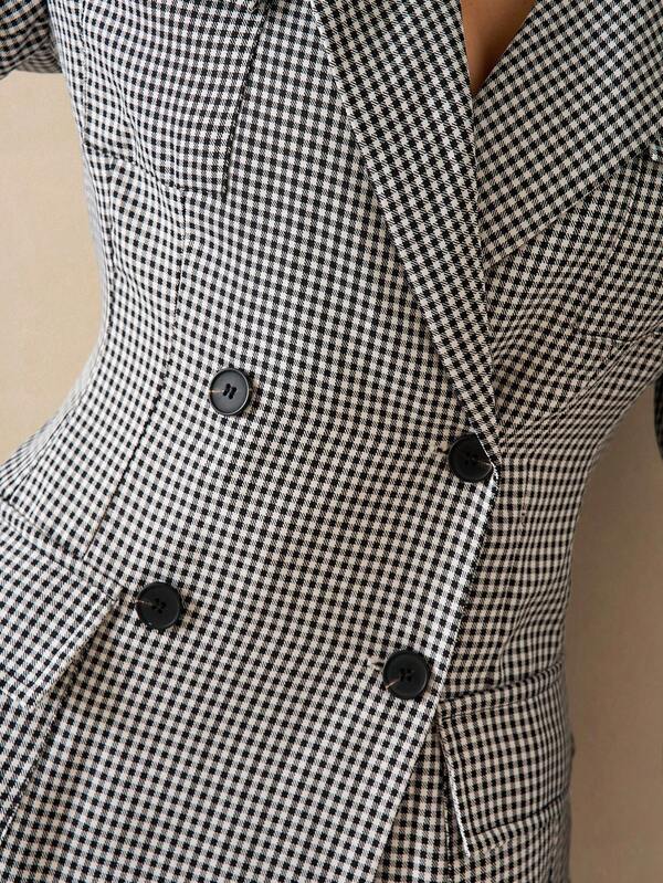 Clémence Checkered Blazer Dress