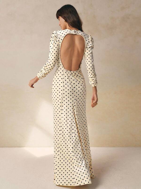 Adèle Polka Maxi Dress