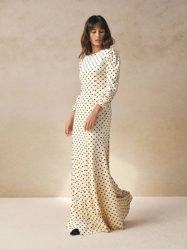Adèle Polka Maxi Dress