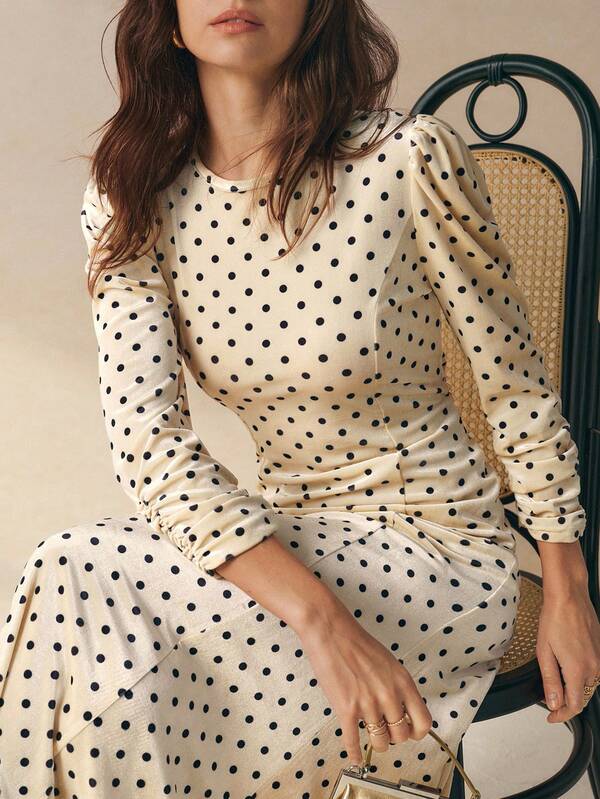 Adèle Polka Maxi Dress