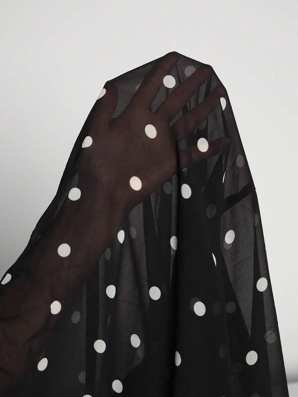 Élise Noir Polka Midi Dress