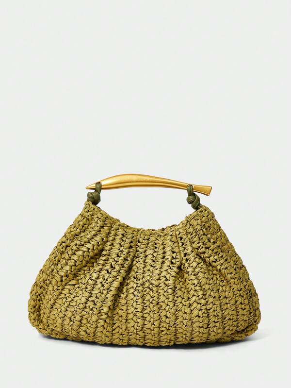 Clutch com alça dourada – Verde Oliva