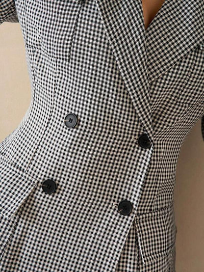 Clémence Checkered Blazer Dress