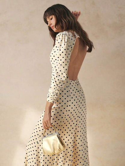 Adèle Polka Maxi Dress