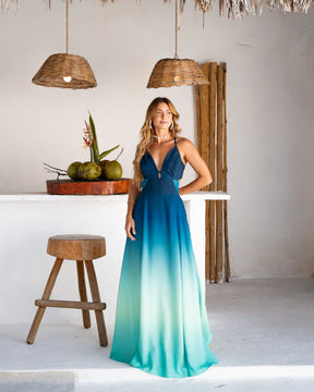 Vestido Oceano Blu